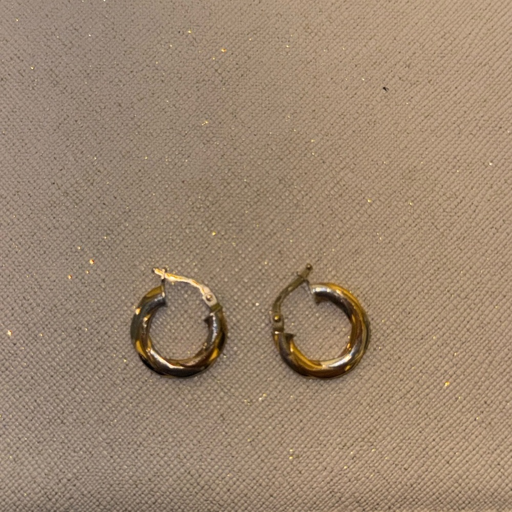 Real gold & silver hoops